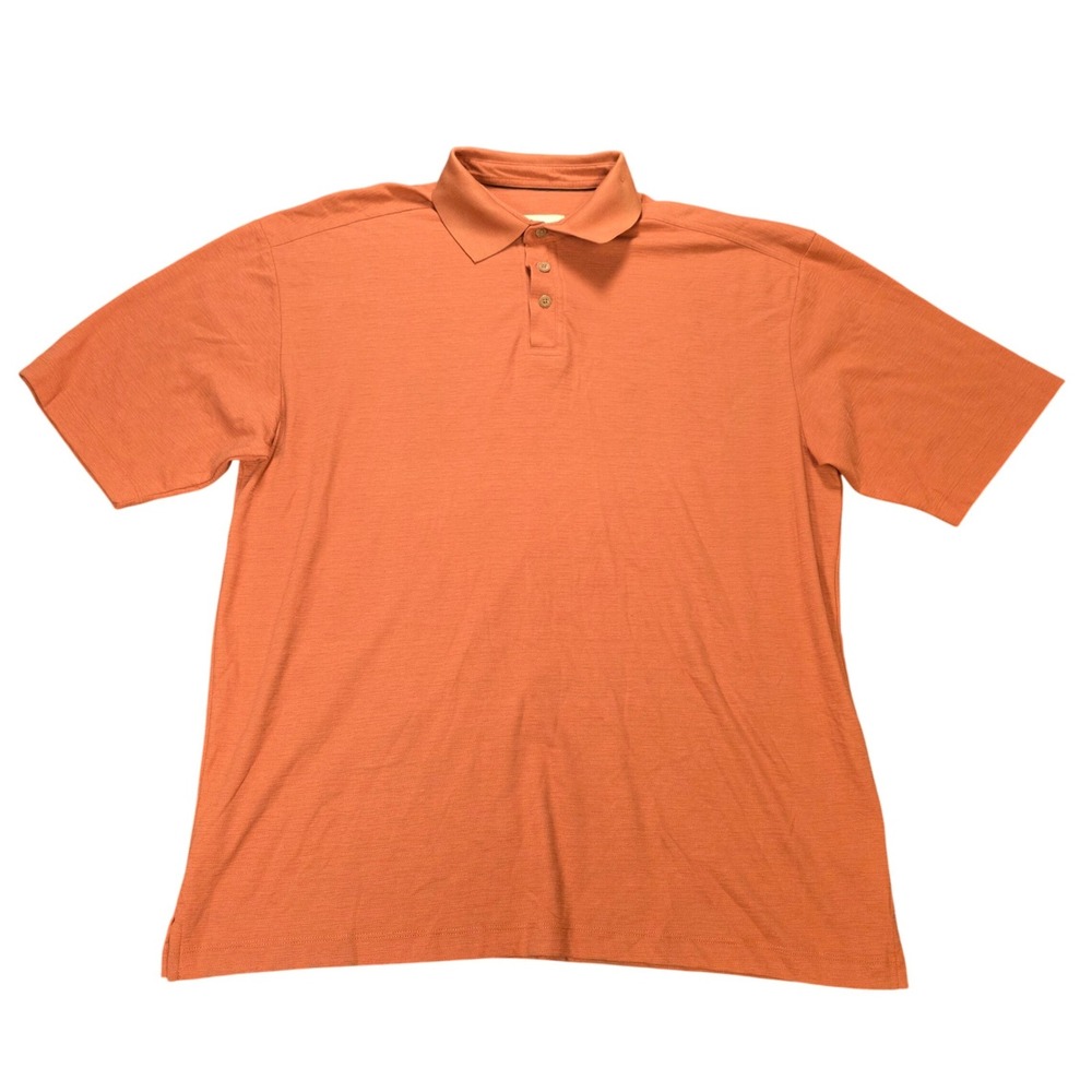 Joseph & Feiss Pima Cotton Polo Shirt Men's Size L Burnt Orange Short Sleeve